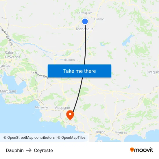 Dauphin to Ceyreste map