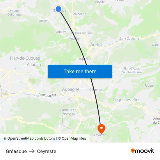 Gréasque to Ceyreste map