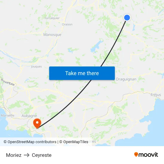 Moriez to Ceyreste map