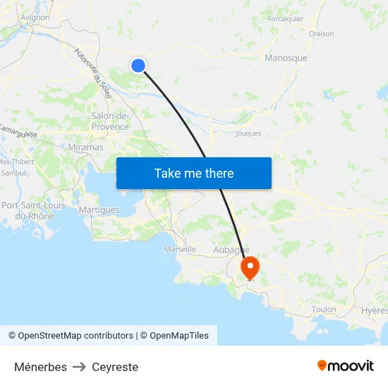 Ménerbes to Ceyreste map