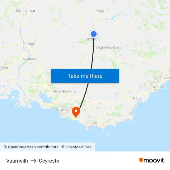 Vaumeilh to Ceyreste map