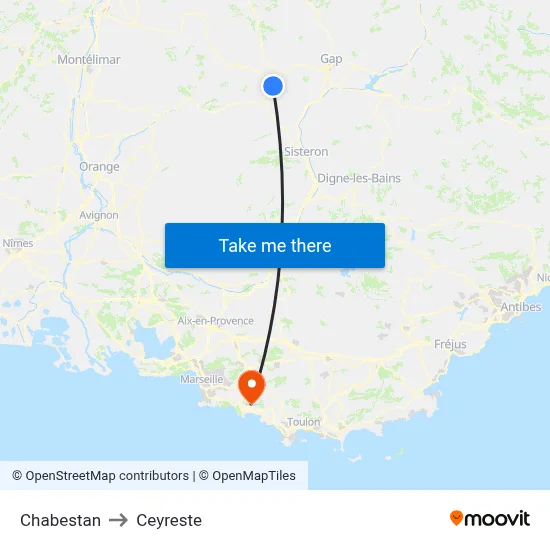 Chabestan to Ceyreste map
