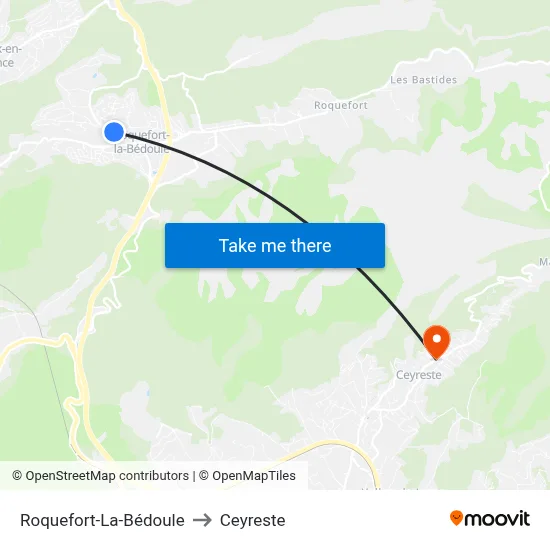 Roquefort-La-Bédoule to Ceyreste map