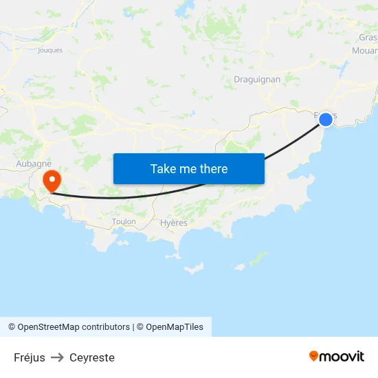 Fréjus to Ceyreste map
