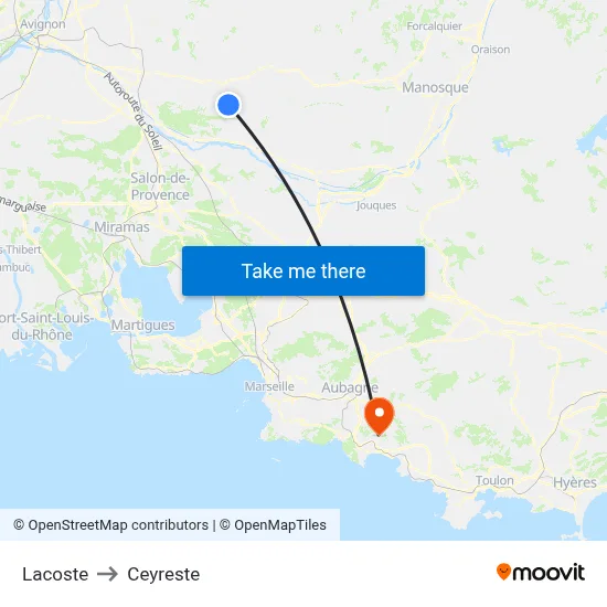 Lacoste to Ceyreste map