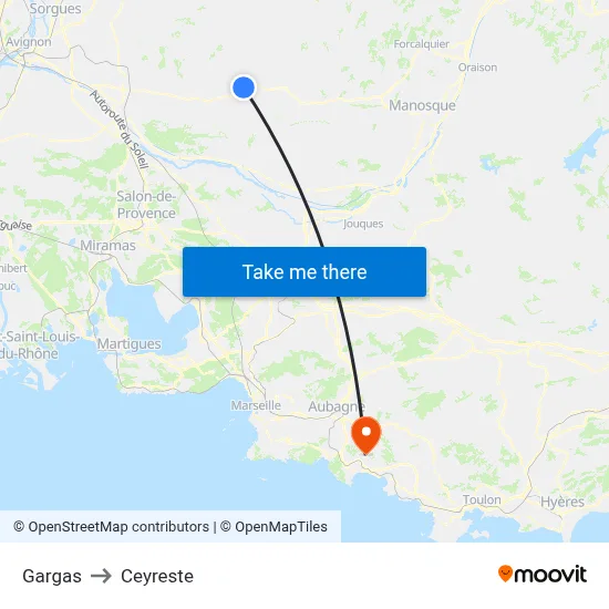 Gargas to Ceyreste map