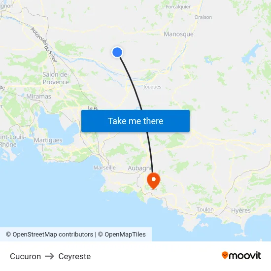 Cucuron to Ceyreste map