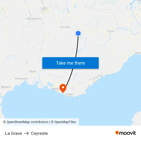 La Grave to Ceyreste map