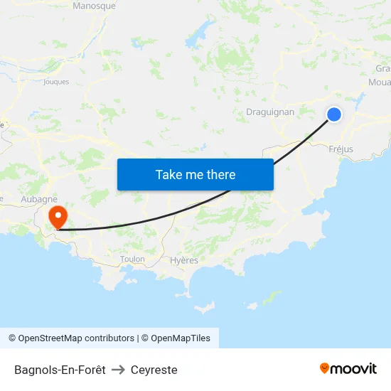 Bagnols-En-Forêt to Ceyreste map