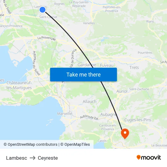 Lambesc to Ceyreste map