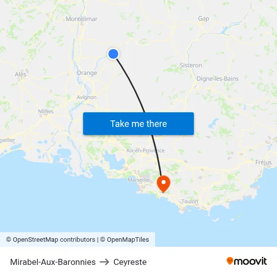 Mirabel-Aux-Baronnies to Ceyreste map