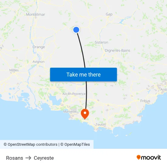 Rosans to Ceyreste map