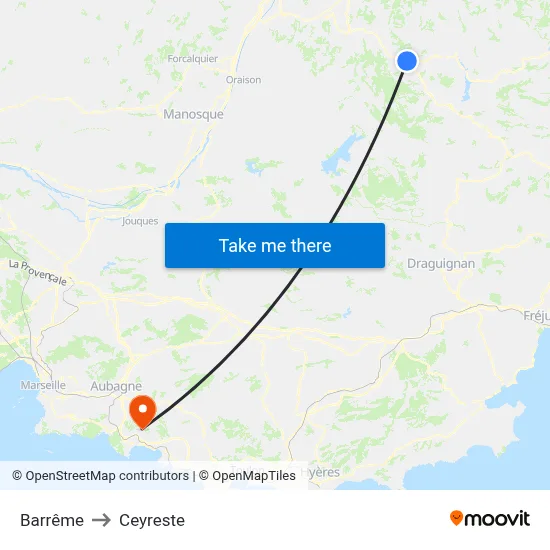 Barrême to Ceyreste map