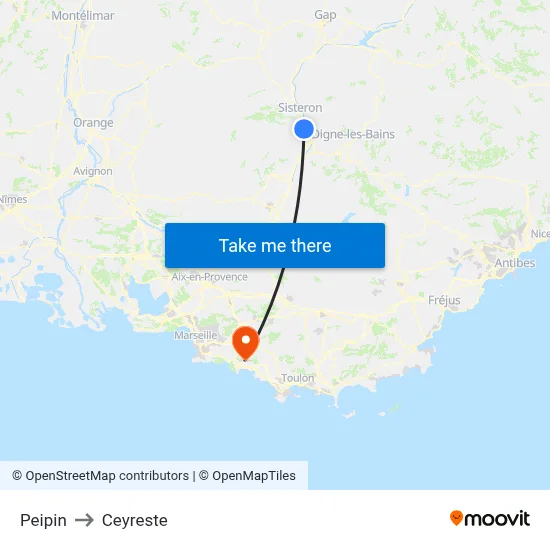 Peipin to Ceyreste map