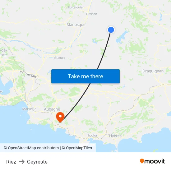 Riez to Ceyreste map