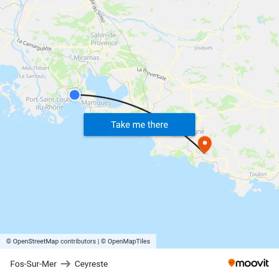 Fos-Sur-Mer to Ceyreste map