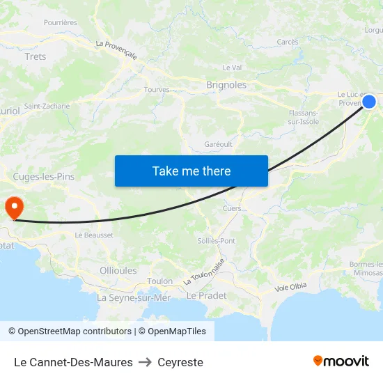 Le Cannet-Des-Maures to Ceyreste map