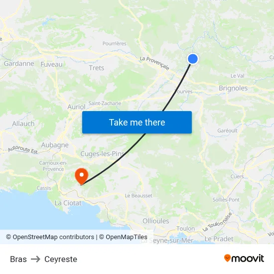 Bras to Ceyreste map