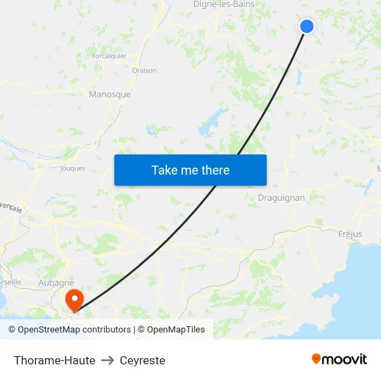 Thorame-Haute to Ceyreste map