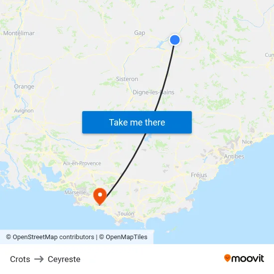 Crots to Ceyreste map
