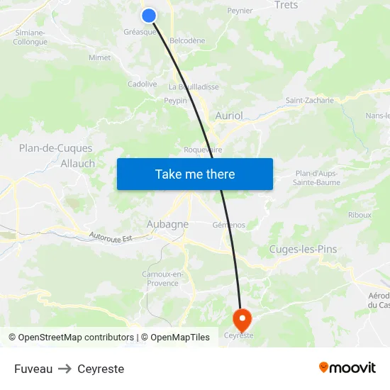 Fuveau to Ceyreste map