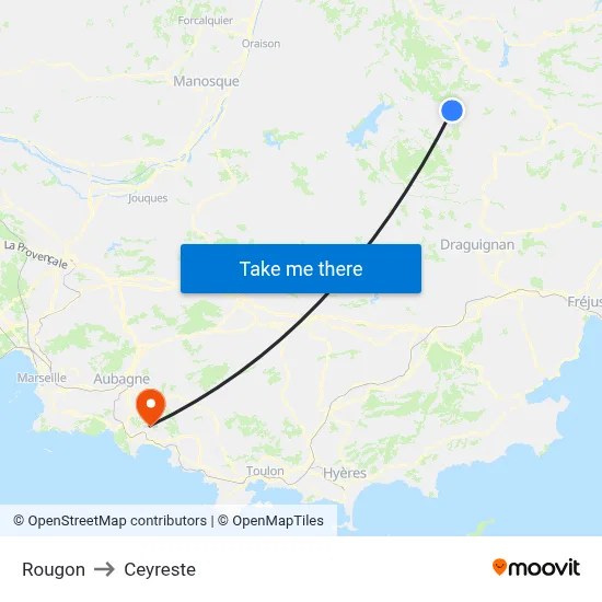 Rougon to Ceyreste map