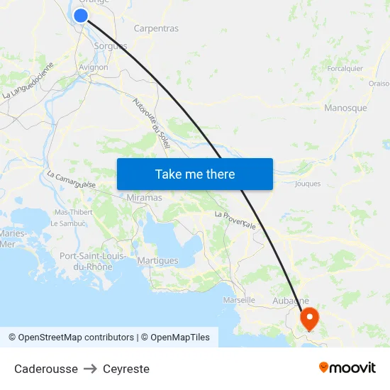 Caderousse to Ceyreste map