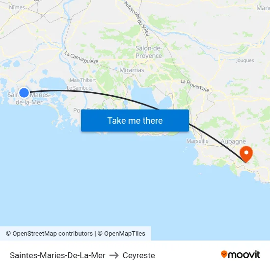 Saintes-Maries-De-La-Mer to Ceyreste map