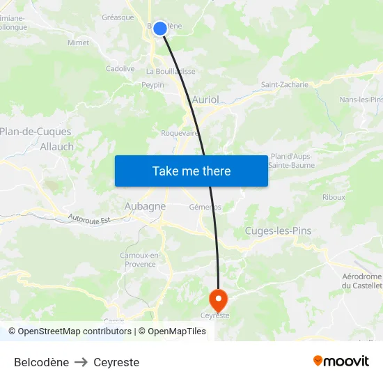 Belcodène to Ceyreste map