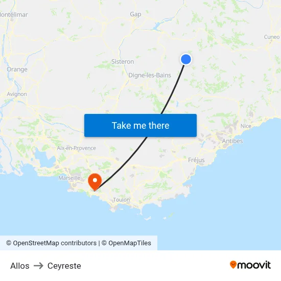 Allos to Ceyreste map