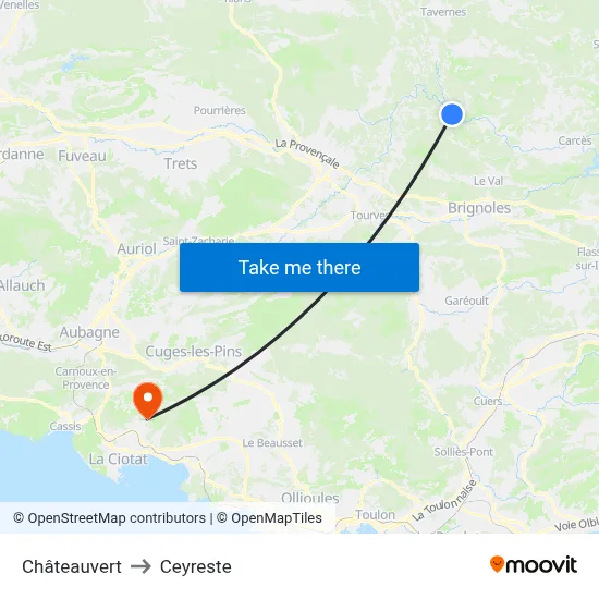 Châteauvert to Ceyreste map