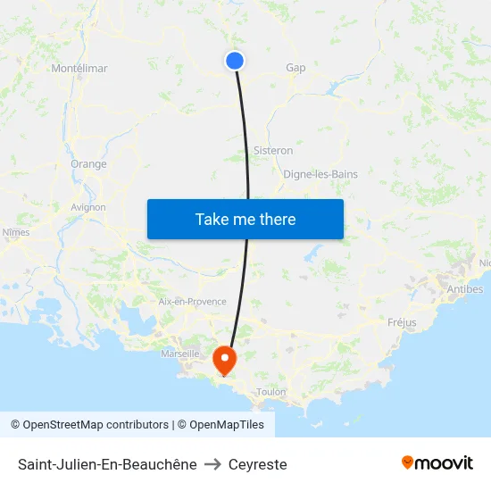 Saint-Julien-En-Beauchêne to Ceyreste map