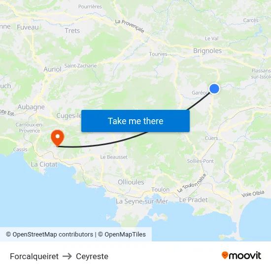 Forcalqueiret to Ceyreste map