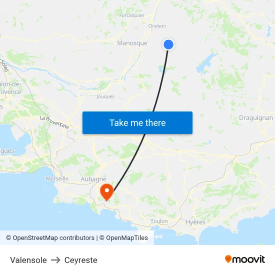 Valensole to Ceyreste map