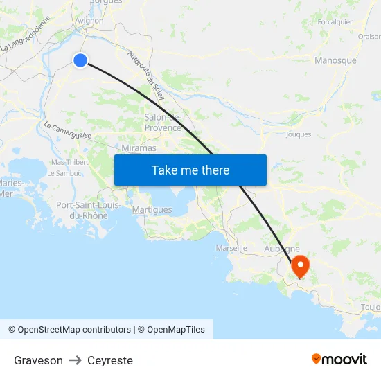 Graveson to Ceyreste map