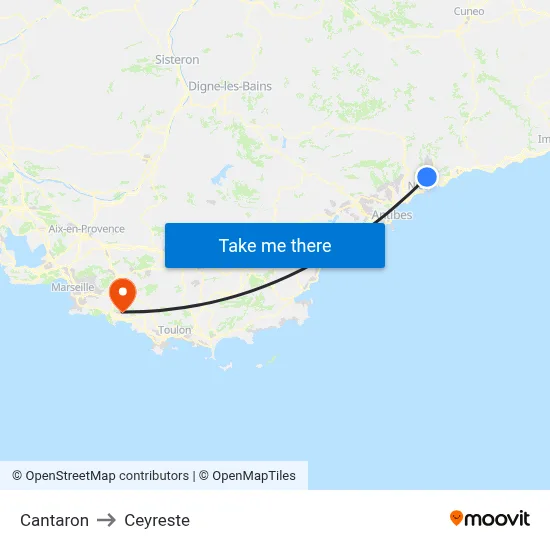 Cantaron to Ceyreste map