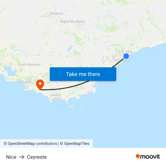 Nice to Ceyreste map
