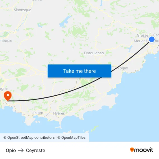 Opio to Ceyreste map