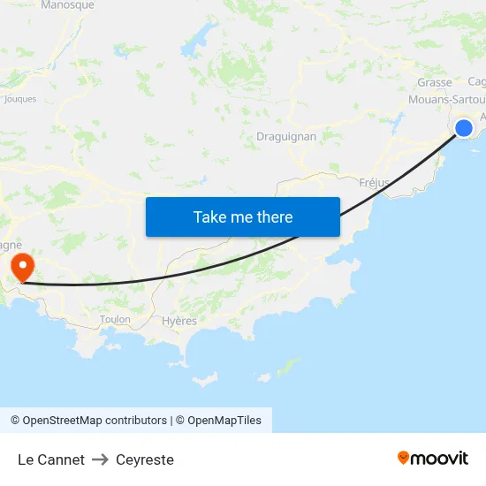 Le Cannet to Ceyreste map