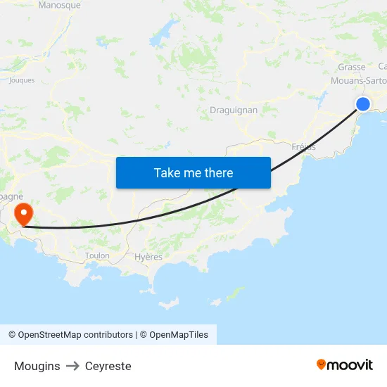 Mougins to Ceyreste map