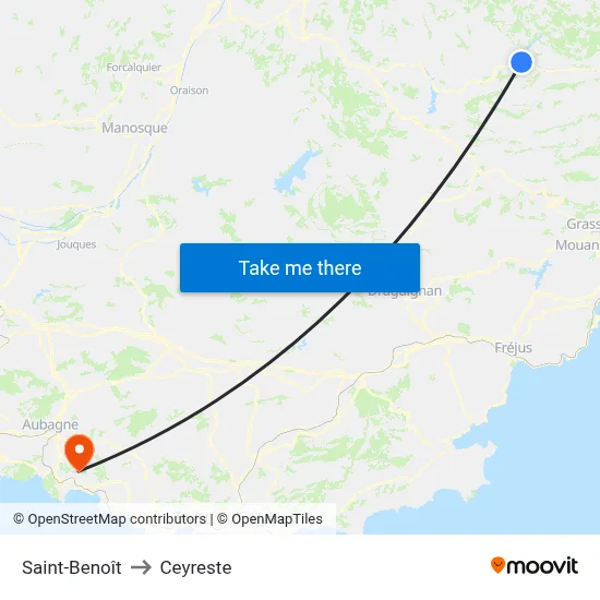 Saint-Benoît to Ceyreste map