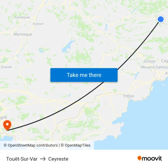 Touët-Sur-Var to Ceyreste map