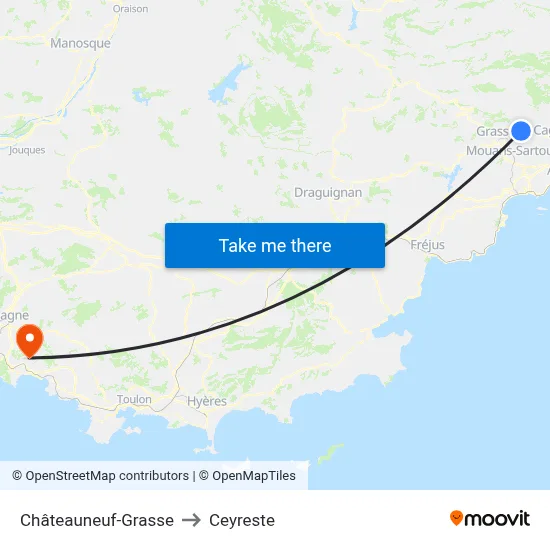 Châteauneuf-Grasse to Ceyreste map