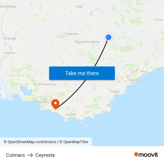 Colmars to Ceyreste map