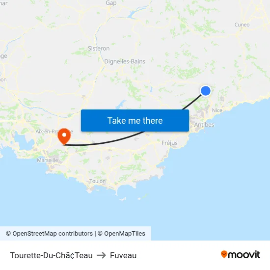 Tourette-Du-Chã¢Teau to Fuveau map