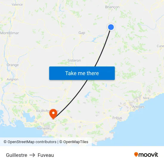 Guillestre to Fuveau map