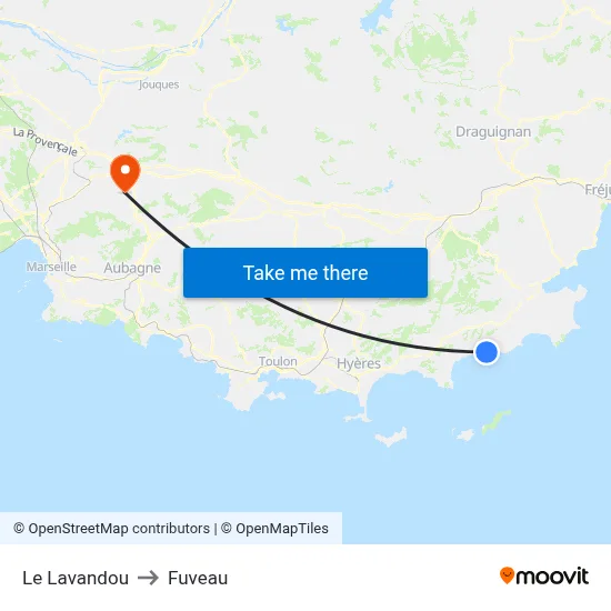 Le Lavandou to Fuveau map