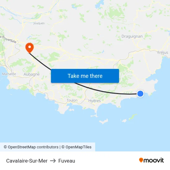 Cavalaire-Sur-Mer to Fuveau map