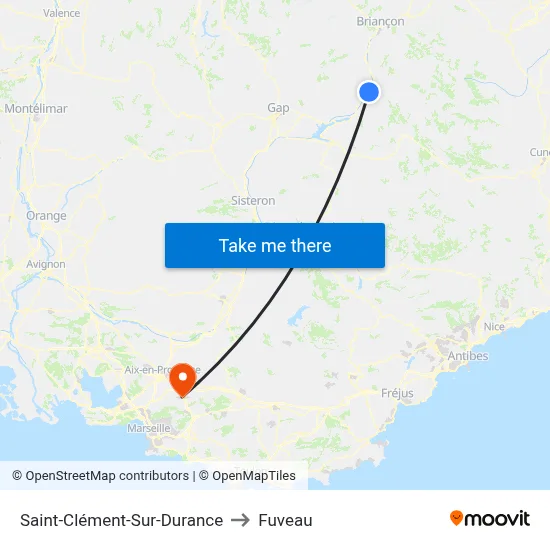 Saint-Clément-Sur-Durance to Fuveau map