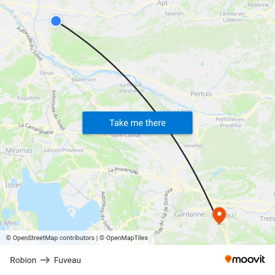 Robion to Fuveau map